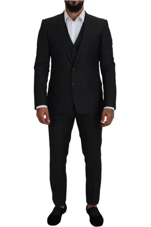 Dolce & Gabbana Jakkesæt, Herre, Grå, L, Uld, Grå Martini 3-delt Slim Fit Suit