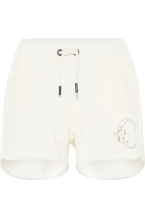 Carlo Colucci Shorts, Dame, Hvid, L, Bomuld, De Amicis Broderede Sweatshorts