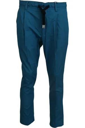 Dolce & Gabbana Bukser, Herre, Blå, S, Bomuld, Blå Bomuld Chinos Bukser, Stilfuld Komfort
