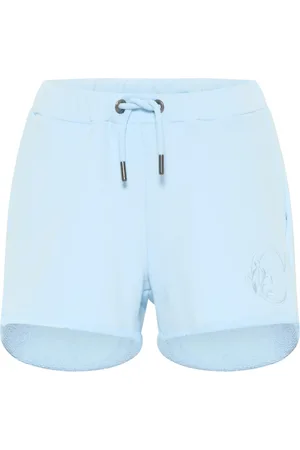 Carlo Colucci Shorts, Dame, Blå, L, Bomuld, De Amicis Broderede Sweatshorts