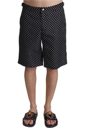 Dolce & Gabbana Badetøj, Herre, Sort, S, Polyester, Sorte Polkaprikker Strandtøj Shorts Badetøj