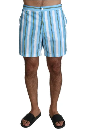 Dolce & Gabbana Badetøj, Herre, Blå, 2XL, Polyester, Strandshorts med elastisk talje