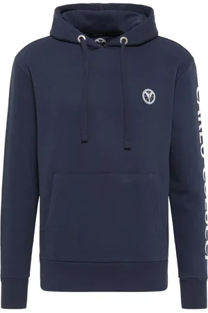 Carlo Colucci Sweathshirts & Hoodies, Herre, Blå, M, Corradino Sweathoodie, Unik og Utrolig