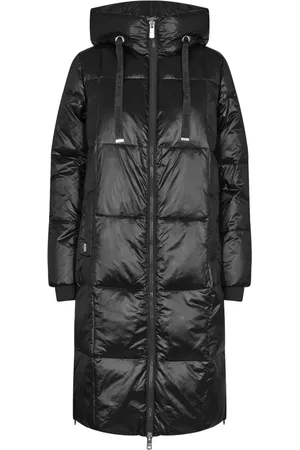 Mos Mosh Frakke, Dame, Sort, XS, Uld, Metallic Dunjakke med Quiltet Design