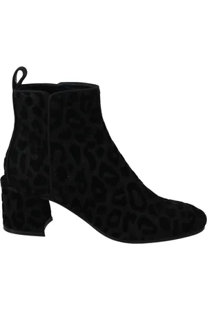 Dolce & Gabbana Sko, Dame, Sort, 36 1/2 EU, Læder, Sort Leopard Lynlås Ankelstøvler