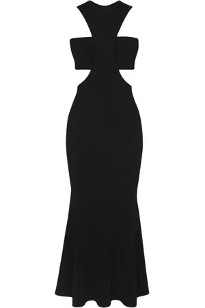 Alexander McQueen Kjole, Dame, Sort, XS, Sort Flared Kjole med Harness