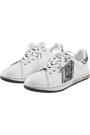 Carlo Colucci Sko, unisex, Hvid, 41 EU, Unik Strik Sneaker
