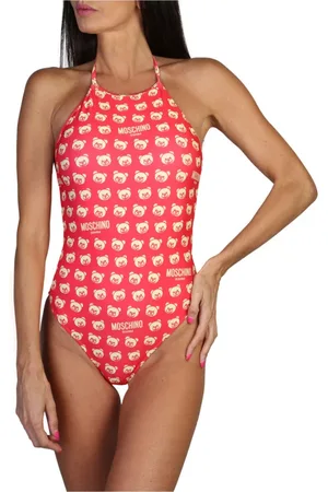Moschino Badetøj, Dame, Lyserød, M, Uld, Polkaprikket badedragt - Forår/sommer kollektion