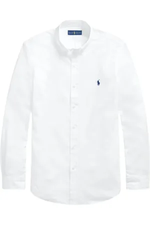 Ralph Lauren Skjorte, Herre, Hvid, S, Bomuld, Strækbart bomuldsskjorte i slim fit