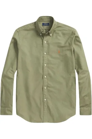 Ralph Lauren Skjorte, Herre, Grøn, 2XL, Bomuld, Slim Oxford Skjorte