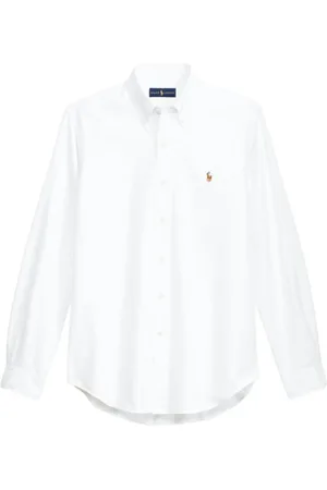 Ralph Lauren Skjorte, Herre, Hvid, M, Bomuld, Slim Fit Oxford Skjorte