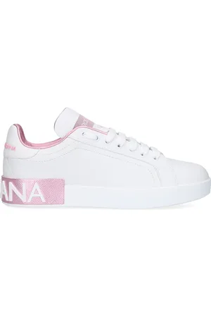 Dolce & Gabbana Sko, Dame, Lyserød, 40 EU, Læder, Hvide og Læder Sneakers