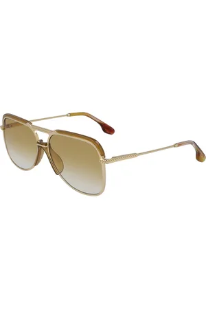 Victoria Beckham Tilbehør, Dame, Gul, 58 MM, Uld, Stilfulde solbriller - Model Vb205S
