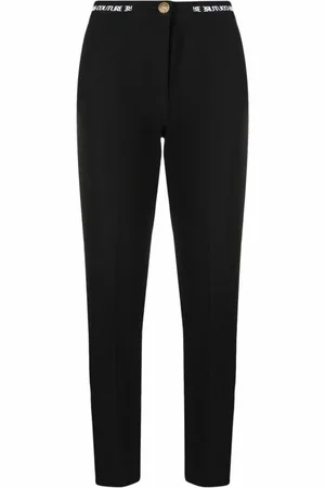 VERSACE Bukser, Dame, Sort, L, Uld, Elegante Sorte Chinos til Kvinder - Størrelse 44
