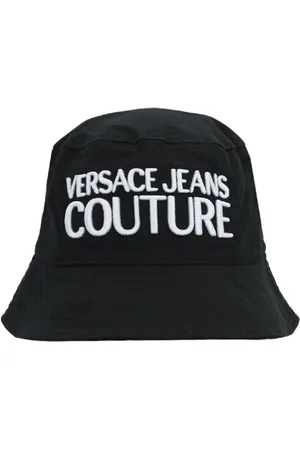 VERSACE Tilbehør, Herre, Sort, S, Bomuld, Sort Bomuldshat til Mænd med Logo - L