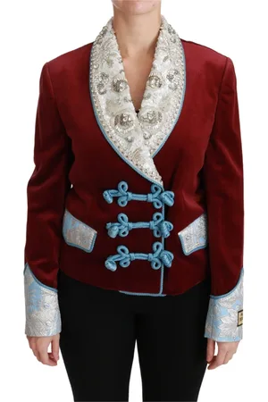Dolce & Gabbana Jakke, Dame, Rød, S, Uld, Elegant Crystal Blazer til kvinder