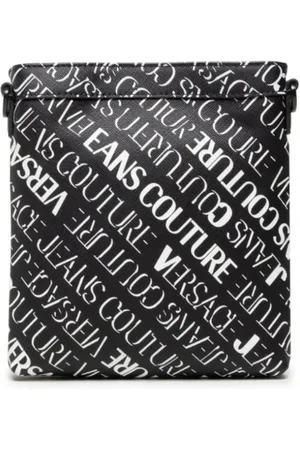 VERSACE Taske, Herre, Sort, ONE SIZE, Uld, Sort Logo Lettering All Over Skuldertaske