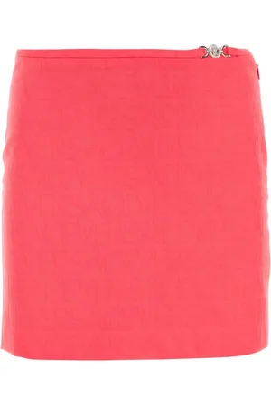 VERSACE Nederdel, Dame, Lyserød, XS, Uld, Lyserød jacquard mininederdel