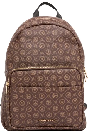 Carlo Colucci Taske, unisex, Brun, ONE SIZE, Uld, Rygsæk med Logoprint DeGasperin