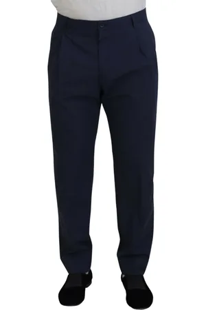 Dolce & Gabbana Bukser, Herre, Blå, 3XL, Bomuld, Mørkeblå Chino Formelle Bukser i Bomuld