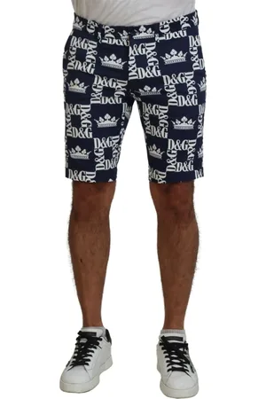 Dolce & Gabbana Shorts, Herre, Blå, S, Bomuld, Blå Logo Print Chinos Shorts