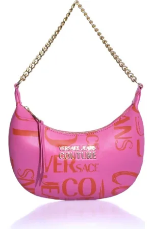 VERSACE Taske, Dame, Lyserød, ONE SIZE, Uld, Fuchsia Logo Couture Håndtaske til Kvinder