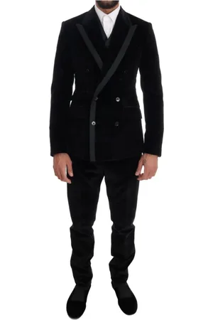 Dolce & Gabbana Jakkesæt, Herre, Sort, XS, Elegant og velsiddende slim fit jakkesæt
