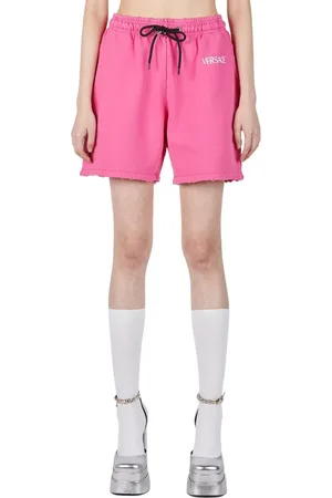 VERSACE Shorts, Dame, Lyserød, XS, Bomuld, Logo Print Track Shorts