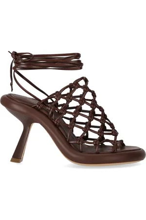 vic matiè Sko, Dame, Brun, 37 EU, Læder, Brun Mesh Knude Hælsandal