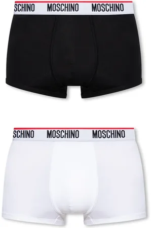 Moschino Undertøj, Herre, Sort, XS, Bomuld, Mærkede boxershorts 2-pakke