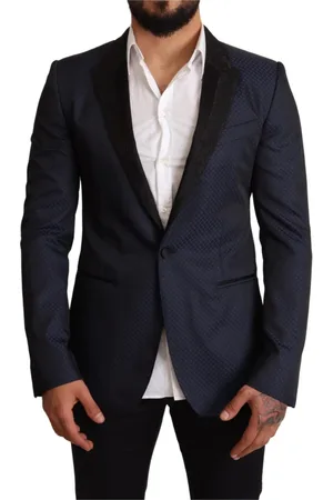 Dolce & Gabbana Jakke, Herre, Blå, M, Uld, Sportjakke, Slim Fit, Blå, Italiensk Fremstillet