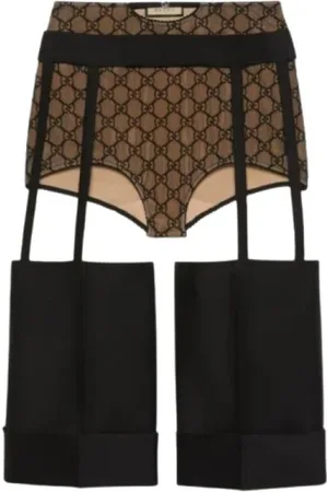 Gucci Nederdel, Dame, Sort, M, Uld, Uld Silke Cut-Out Shorts