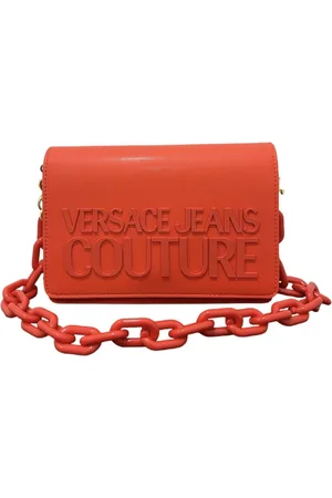 VERSACE Taske, Dame, Rød, ONE SIZE, Uld, Rød håndtaske med kontrastlogo