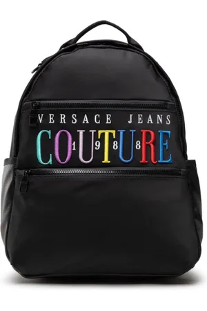 VERSACE Taske, Herre, Sort, ONE SIZE, Nylon, Multifarvet Logo Nylon Rygsæk til Mænd
