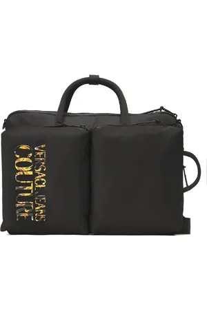 VERSACE Taske, Herre, Sort, ONE SIZE, Uld, Sort rygsæk med kontrastlogo til mænd