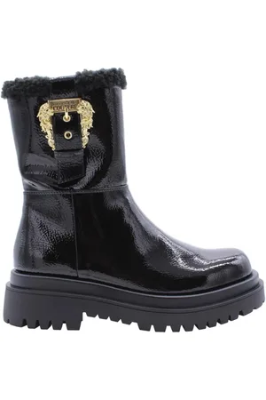 VERSACE Sko, Dame, Sort, 40 EU, Uld, Stilfulde Ankelstøvler