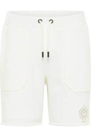 Carlo Colucci Shorts, Herre, Hvid, 2XL, Bomuld, Unik Oversize Short De Benedetto