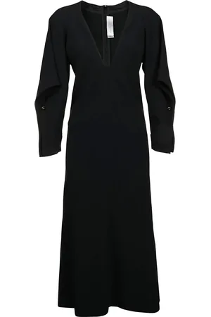 Victoria Beckham Kjole, Dame, Sort, S, Draperet Ærmekjole