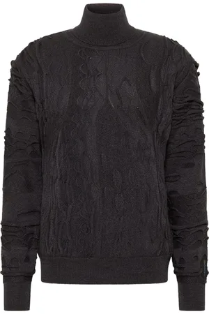Carlo Colucci Strik, Herre, Grå, S, Uld, Ensfarvet Turtleneck Sweater Danisi
