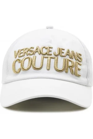 VERSACE Tilbehør, unisex, Hvid, ONE SIZE, Uld, Broderet Kasket - Hæv din stil