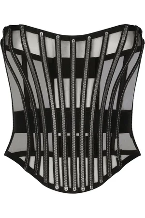 Dolce & Gabbana Top, Dame, Sort, XS, Nylon, Sort Broderet Mesh Ærmeløs Top