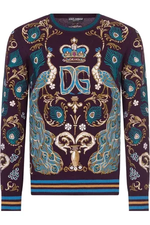 Dolce & Gabbana Sweathshirts & Hoodies, Herre, Flerfarvet, XS, Cashmere, Multifarvet Cashmere Sweater