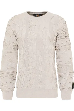 Carlo Colucci Strik, Herre, , 3XL, Uld, Ensfarvet Rund Hals Pullover D`Andrea