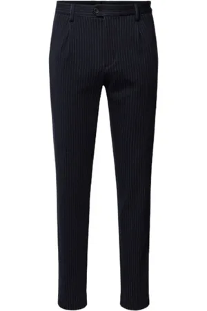 Tommy Hilfiger Bukser, Herre, Blå, W38, Hamp, Slim Stretch Stribede Hampton Bukser