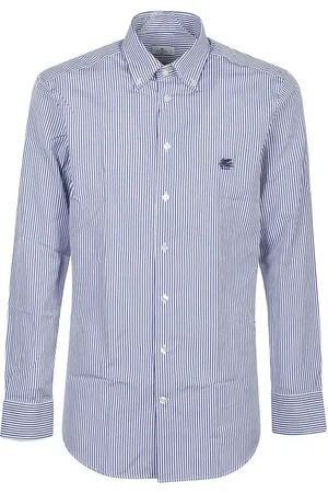 Etro Skjorte, Herre, Blå, S, Slim Logo Skjorte