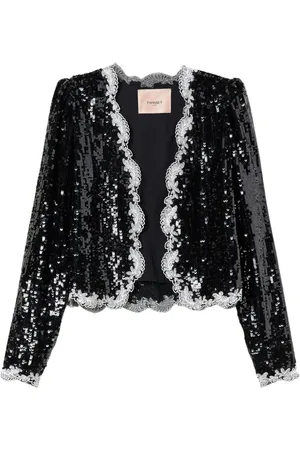 Twin-Set Jakke, Dame, Sort, XS, Uld, Sportsjakke