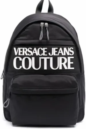 VERSACE Taske, Herre, Sort, ONE SIZE, Uld, Sort Herre Rygsæk med Logo