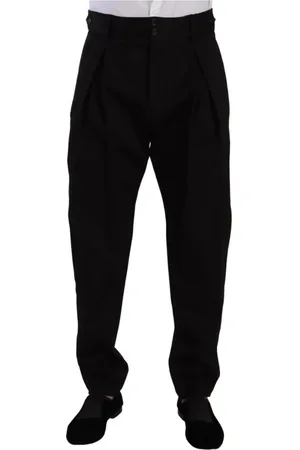 Dolce & Gabbana Bukser, Herre, Sort, M, Bomuld, Sorte bomuldshøjtaljede herrebukser