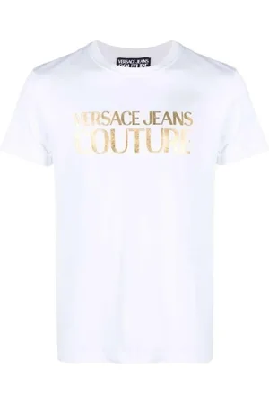 VERSACE Top, Herre, Hvid, M, Bomuld, Bianco Kortærmet T-shirt - Herremode