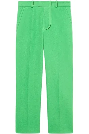 Jacquemus Bukser, Dame, Grøn, 2XL, Grønne højtaljede bukser med lige ben